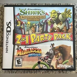 NintendoDS Shrek and Madagascar 2 in 1 Party Pack Dreamworks EUC 2010